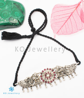 The Dhanya Silver Lakshmi Choker Necklace/ Vanki (Oxidised)