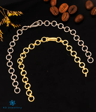 golden and silver link chain