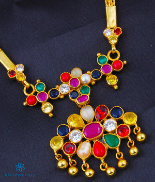 The Mithuna Silver Navratna Necklace