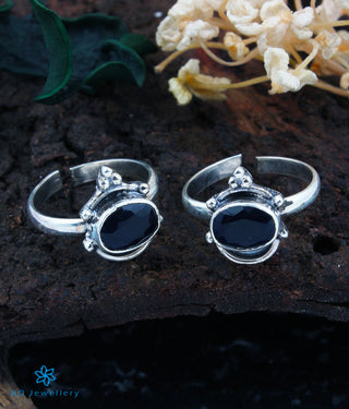 Mira Silver Toe-Rings (Blue)