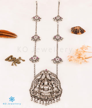 The Surabhi Lakshmi Silver Nakkasi  Necklace