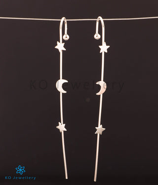 The Star & Moon Silver Stick EarCuffs