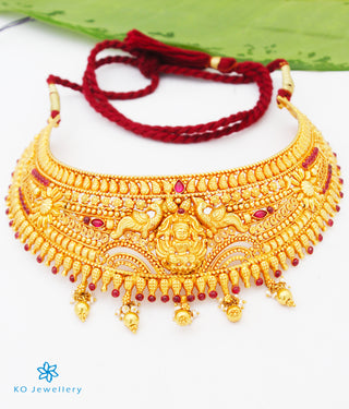 The Snigdha Silver Bridal Lakshmi Necklace