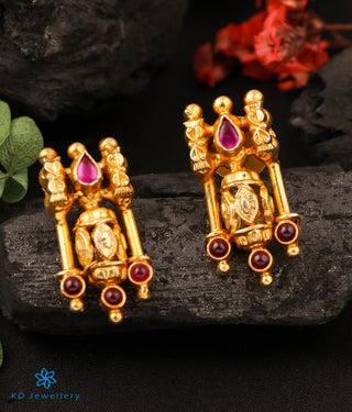 The Inchara Silver Kempu Ear-Studs