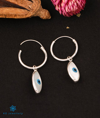 The Protective Evileye Silver Hoops