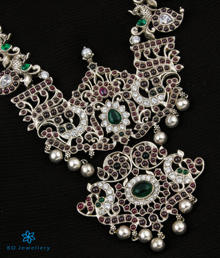 The Chandravadana Silver Mango Makarakanti Necklace