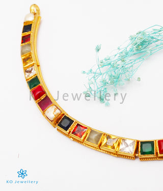 The Preksha Silver Navratna Necklace