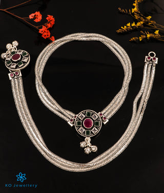 The Samatva Silver Bridal Gemstone Anklets