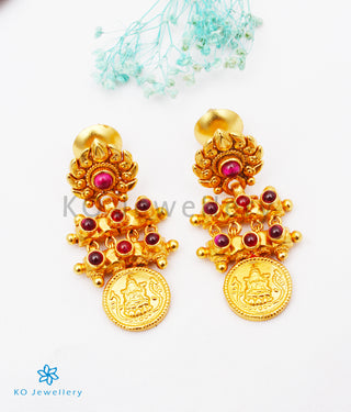 The Paramaa Antique Silver Lakshmi Coin Earrings