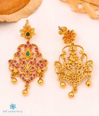 The Kadambari Silver Earrings (Red)