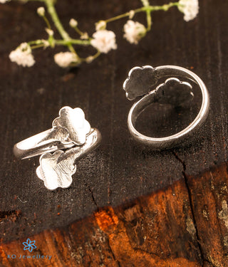 Shining Flower Silver Toe-Rings