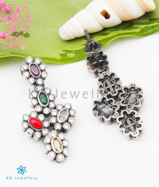 The Kaustubha Silver Earrings
