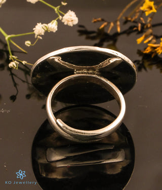 The Chakra Silver Statement Open Finger Ring