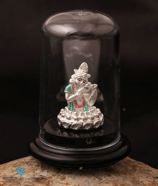 The Govardhan Krishna 999 Pure Silver Idol (2.75 inches)