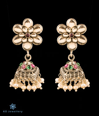 The Piali Silver Antique Jhumkas