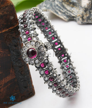 The Agraja Silver Kempu Bracelet (Oxidised/Size 2.2/2.4/2.6/2.8)