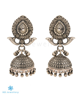 The Zevar Silver Antique Jhumkas