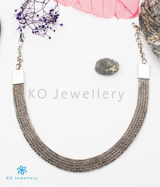 The Lekha Silver Flat Chain (Oxidised)