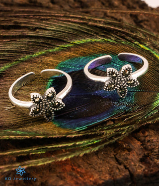 Floriason Silver Marcasite Toe-Rings