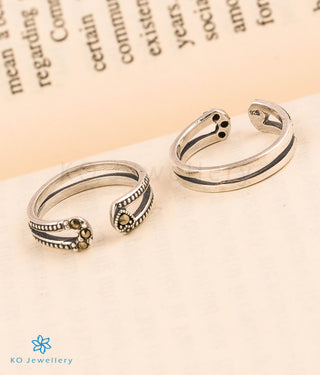 Silver Marcasite Toe-Rings