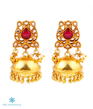 The Nazaqat Silver Kundan Jhumkas