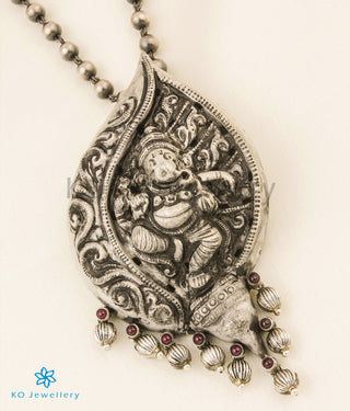 The Natya Ganesha Silver Nakkasi Necklace