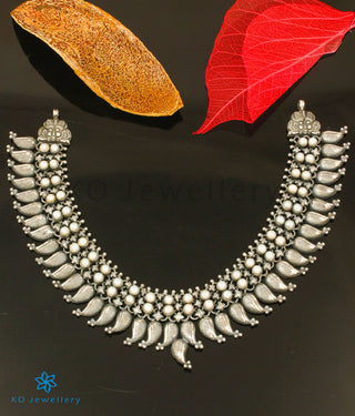 The Mukta Silver Pearl Necklace (Oxidised)