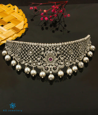 The Bhuvika Silver Pearl Choker Necklace