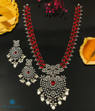 The Ahirupu Silver Peacock Statement Necklace