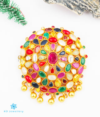 The Akriti Silver Navaratna Pendant