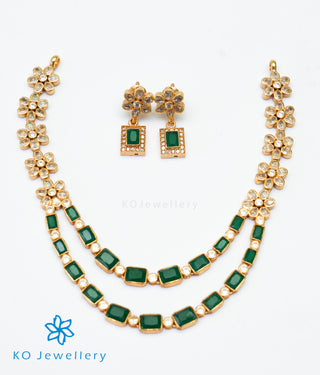The Yamini Silver Necklace (Green)