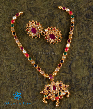The Paridhi Silver Navratna Necklace