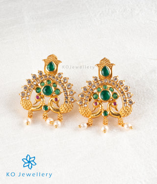 The Shubhi Silver Peacock Kemp Necklace