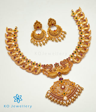 The Mithya Silver Peacock Bridal Necklace