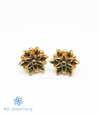 The Samaira Silver Peacock Kemp Necklace (Green)